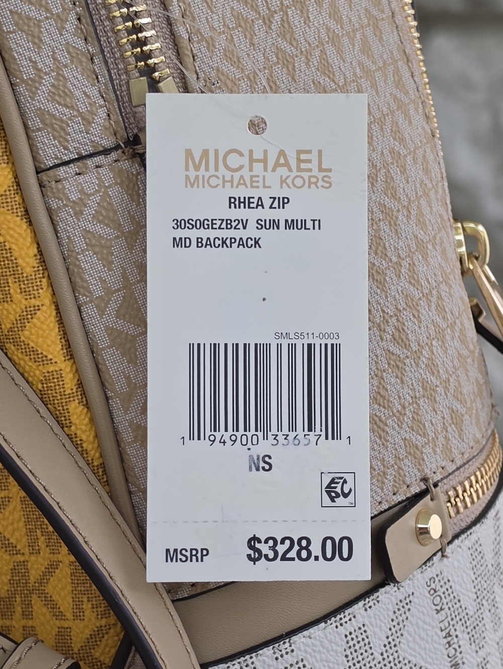 Michael Kors Rhea Logo Color-Block Medium Backpack - Picture 5 of 7